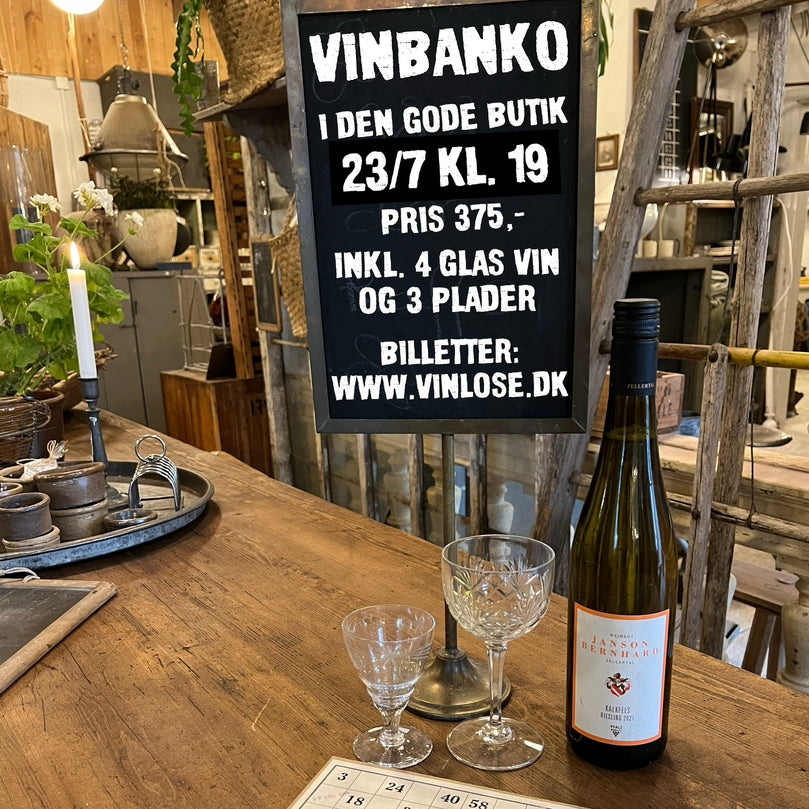 23. juli - Vinbanko i Den Gode Butik i Nykøbing Sj.